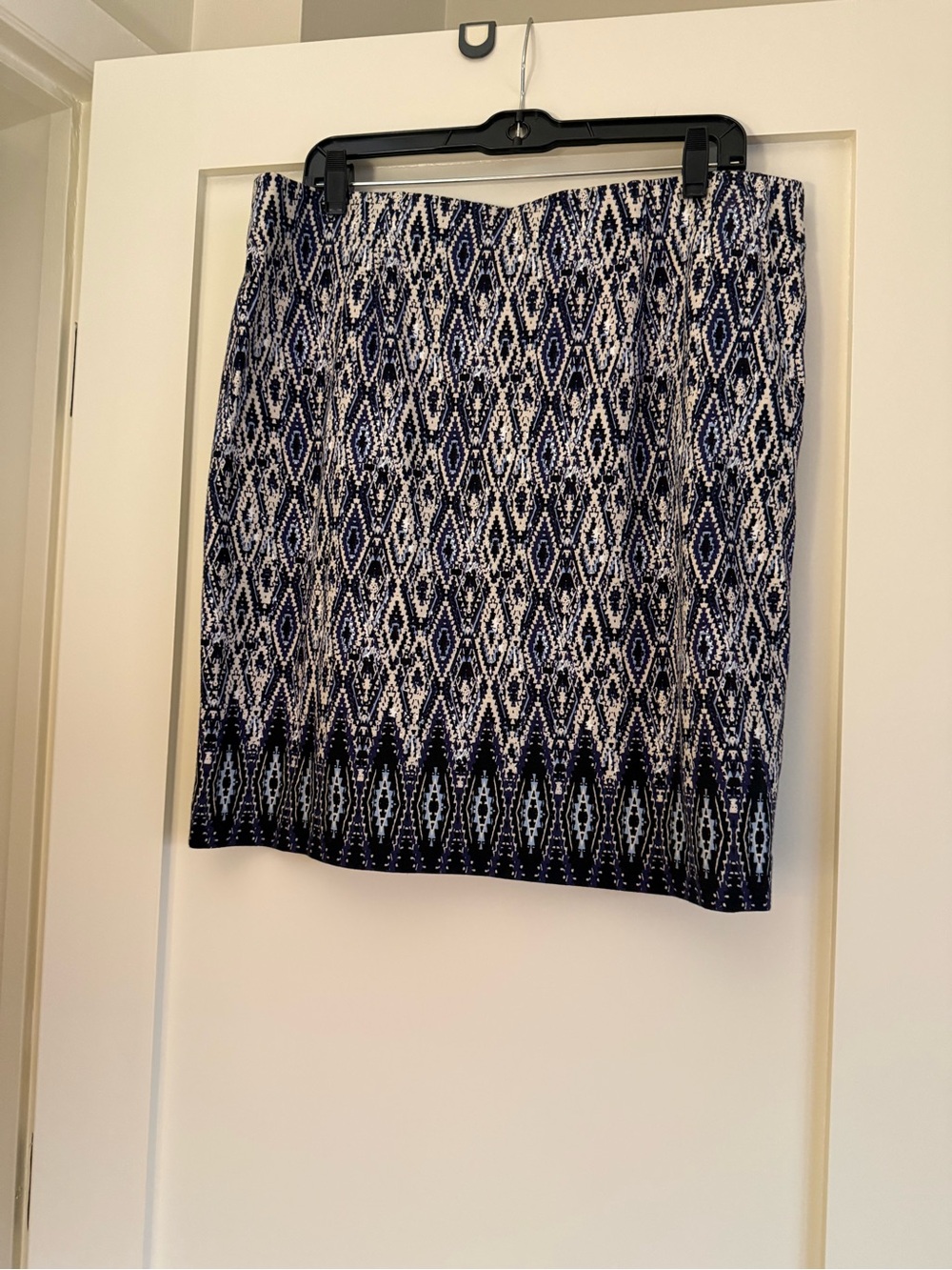J Jill Women’s Navy and White Patterned Skirt